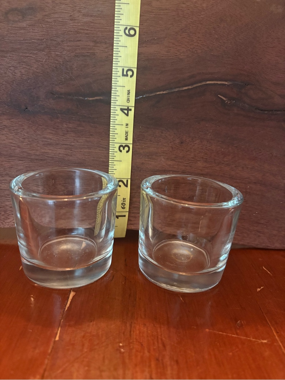 Clear Glass Votive Candle Holders - Set of 2